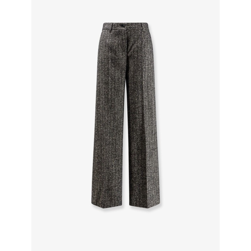 Striped wool blend trousers