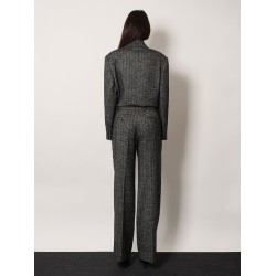Striped wool blend trousers