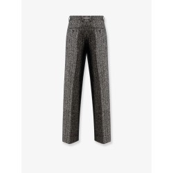 Striped wool blend trousers