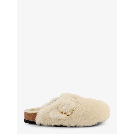 Boston Big Buckle Shearling mule