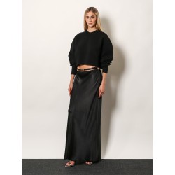 Silk midi skirt