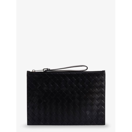 Leather clutch with Intrecciato motif