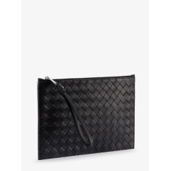 Leather clutch with Intrecciato motif
