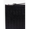 Leather clutch with Intrecciato motif