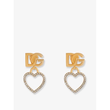 Meatl earrings with rhinestones