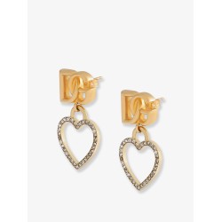 Meatl earrings with rhinestones