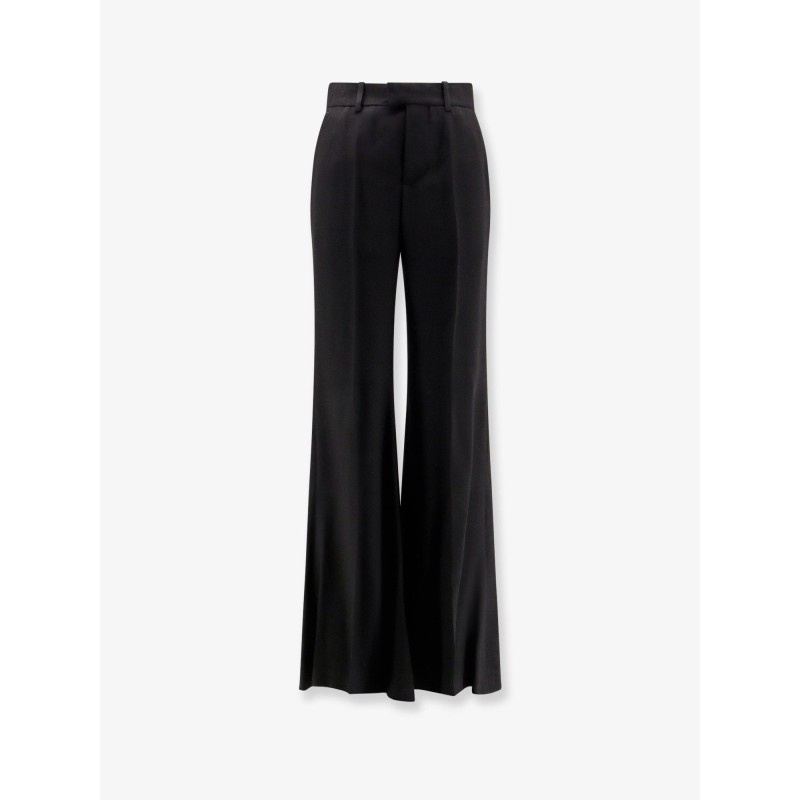 Viscose trousers with flared bottom