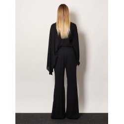 Viscose trousers with flared bottom