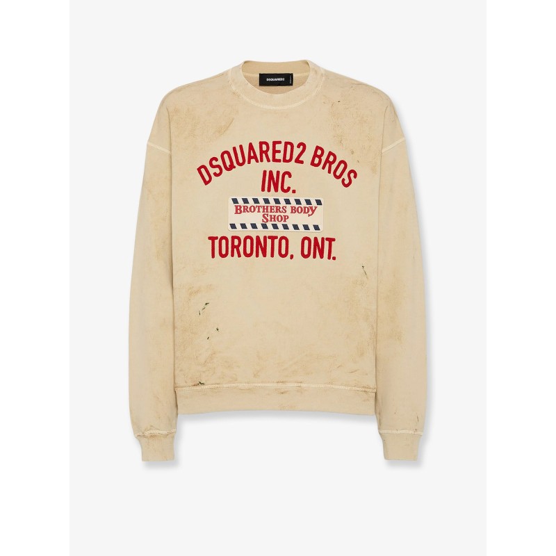 Cotton sweatshirt with distressed effect