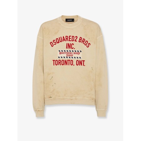 Cotton sweatshirt with distressed effect