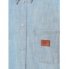 Cotton shirt with denim effect