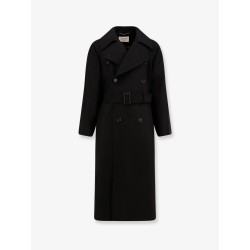 Certified wool coat with belt