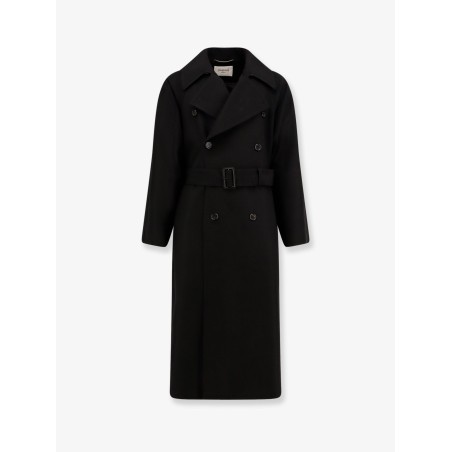 Certified wool coat with belt