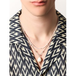 Metal necklace with pearls