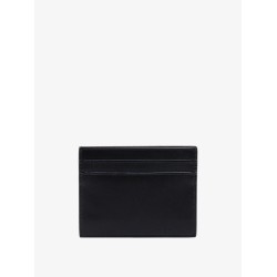 Leather card holder with frontal monogram