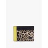 Saffiano leather card holder with animalier insert