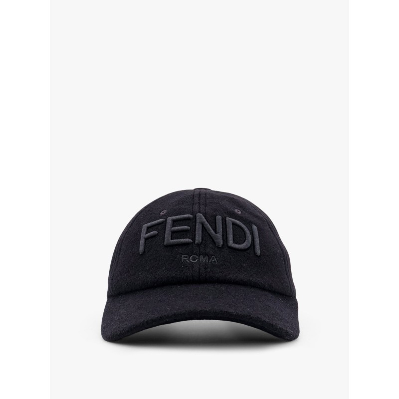 Wool blend baseball hat with logo embroidery