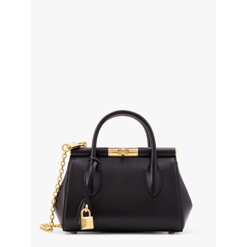 Marlene leather handbag with logo print