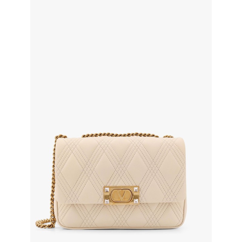 Valentino garavani quiltie 67 leather medium shoulder bag with chain