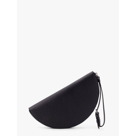 Leather pochette with iconic four stitched detail