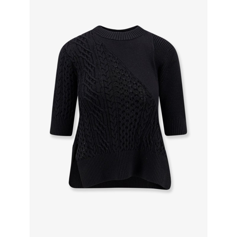 Cotton blend asymmetrical sweater