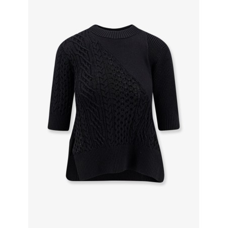 Cotton blend asymmetrical sweater