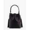 So Seau leather bucket bag with meatl Vlogo