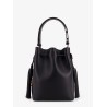 So Seau leather bucket bag with meatl Vlogo