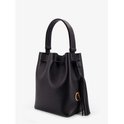 So Seau leather bucket bag with meatl Vlogo