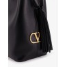 So Seau leather bucket bag with meatl Vlogo