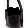 So Seau leather bucket bag with meatl Vlogo