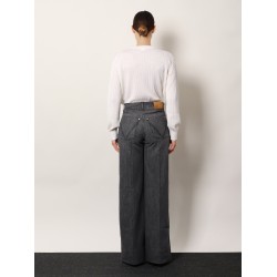 Black Washed Palazzo Denim Jeans