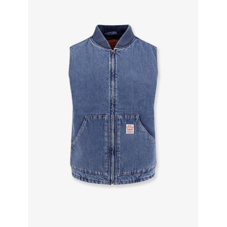 Padded denim vest