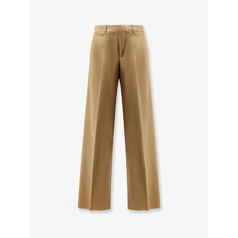Pleated cotton trousers