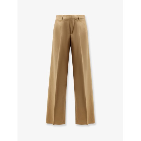 Pleated cotton trousers