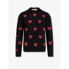 Wool and mohair sweater with lurex hearts