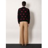 Wool and mohair sweater with lurex hearts