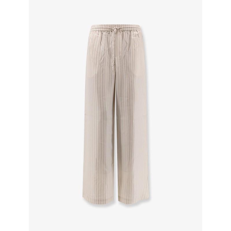 Silk striped trousers