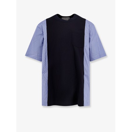 Cotton jersey T-shirt with popeline inserts