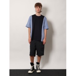 Cotton jersey T-shirt with popeline inserts