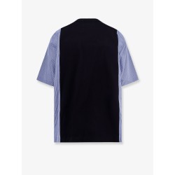 Cotton jersey T-shirt with popeline inserts