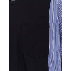 Cotton jersey T-shirt with popeline inserts