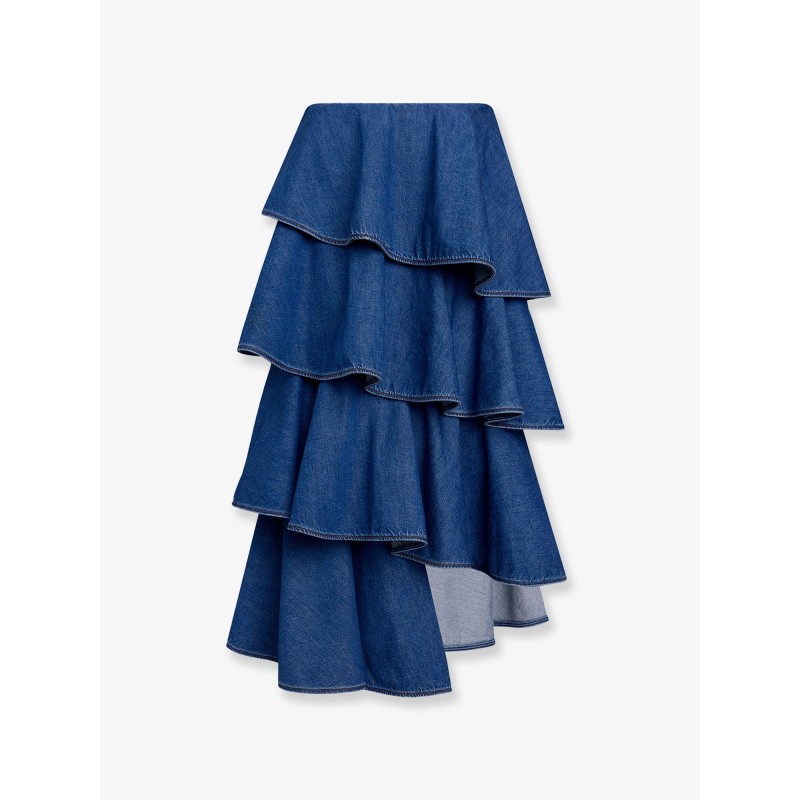 Spiral denim skirt