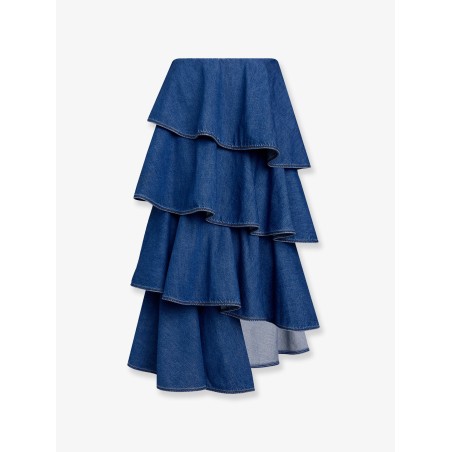Spiral denim skirt