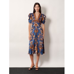 Ornament Floral viscose midi dress