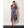Ornament Floral viscose midi dress