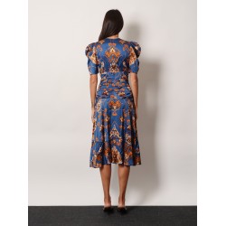Ornament Floral viscose midi dress