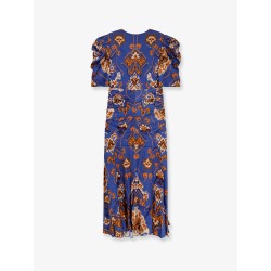 Ornament Floral viscose midi dress
