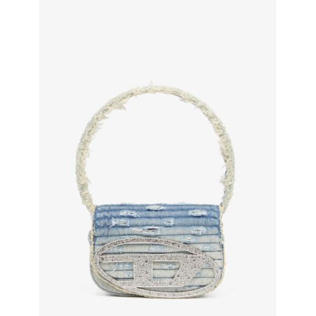 1DR denim shoulder bag with used effect