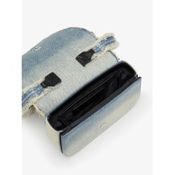 1DR denim shoulder bag with used effect